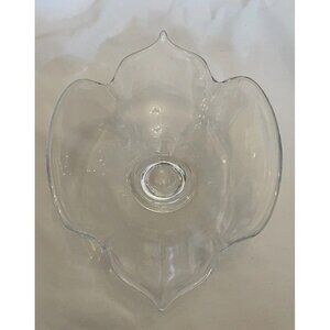 Steuben Crystal Art Glass Calyx Leaf Flower Bowl 9.5” x 7.25” Donald Poller Vtg